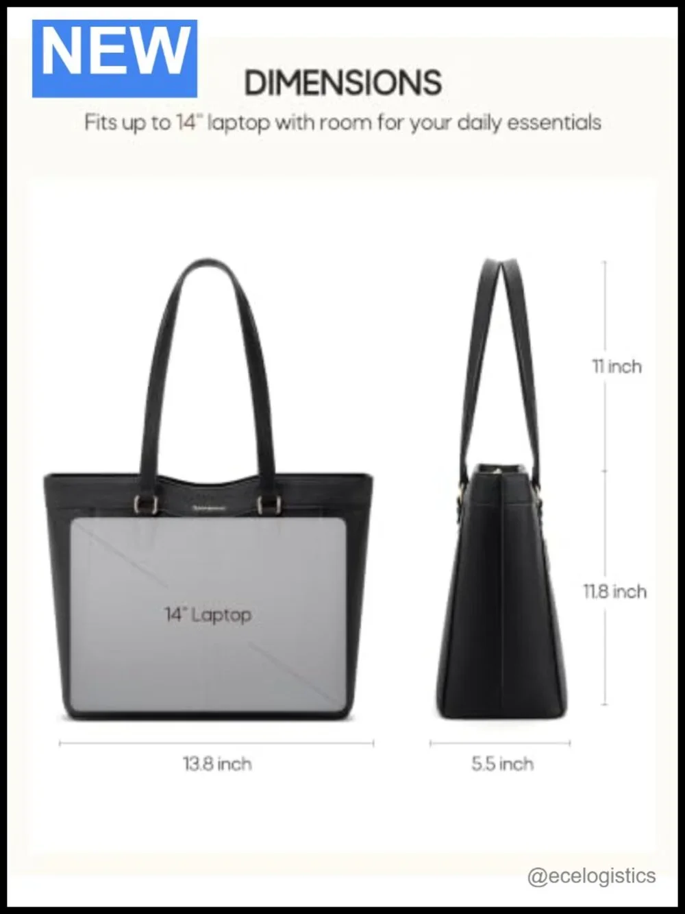 Large Waterproof PU Leather Work Tote Bag for Women, Shoulder Bag with Pockets